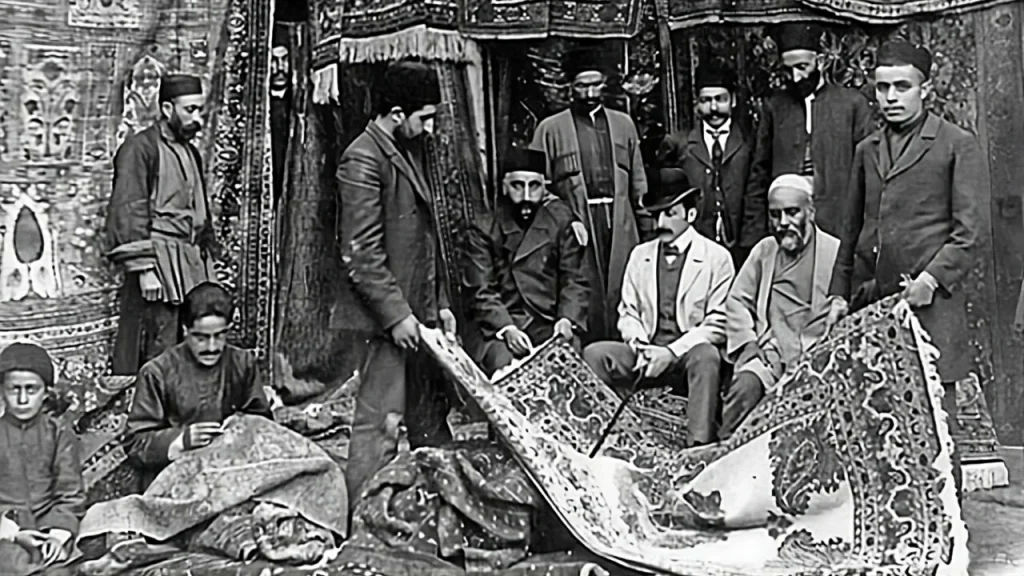 old Persian carpet bazaar