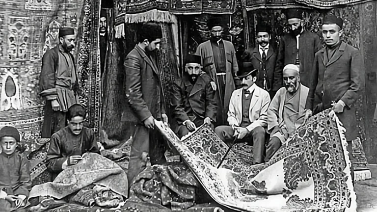 old Persian carpet bazaar