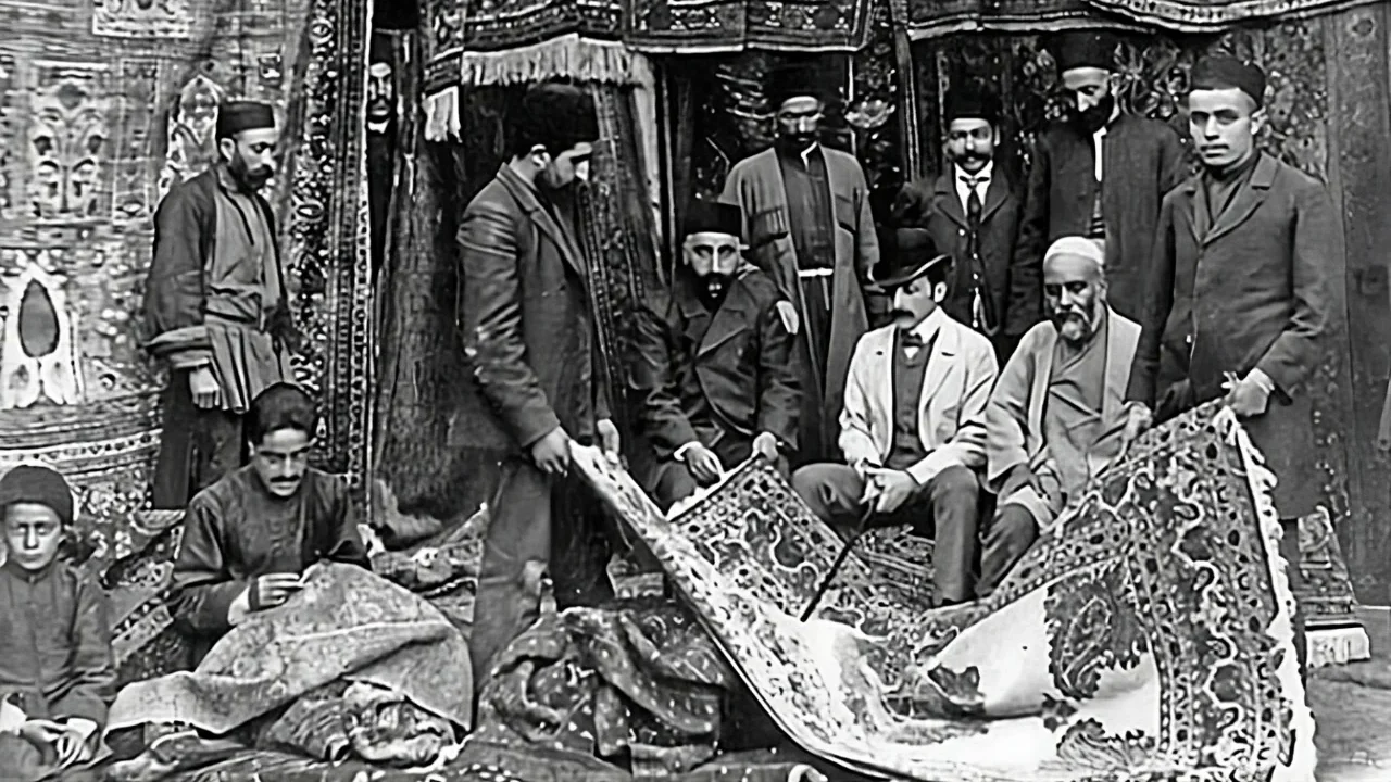 old Persian carpet bazaar