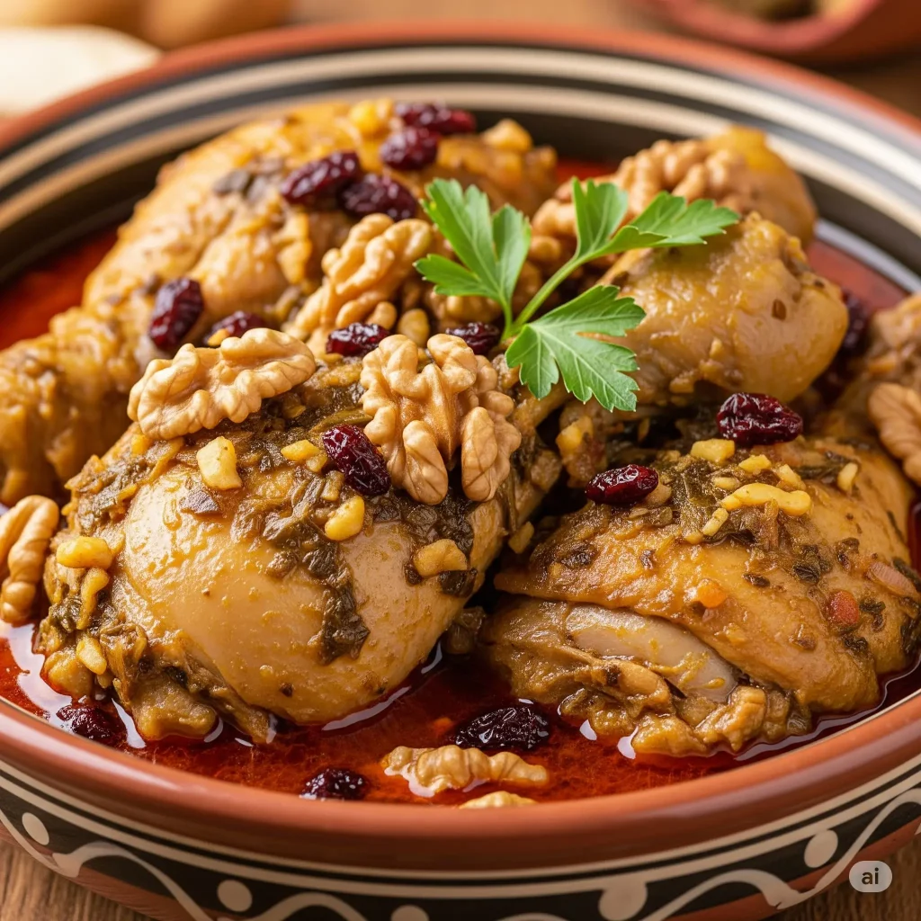 Mazanderani Morgh Torsh, a traditional chicken stew