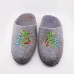 Warm, lightweight, and breathable grey felt slippers