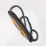 Side view of 20×20 cm handmade wool felt crossbody bag with strap