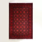 Authentic Afghan Turkmen hand-knotted Kork wool rug 245x180 cm full view