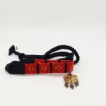 "handmade Turkmen silver and Khorasan kilim convertible headband-choker as bohemian forehead jewelry"