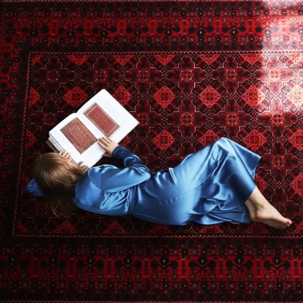 Ultra-soft texture of premium Afghan Kork wool hand-knotted rug